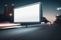 Billboard blank on road in city for advertising background Generative AI Royalty Free Stock Photo