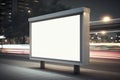 Billboard blank on road in city for advertising background Generative AI Royalty Free Stock Photo