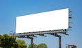 Billboard blank on a highway for advertisement, spring sunny day Royalty Free Stock Photo