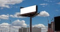 Billboard blank on a highway for advertisement, spring sunny day Royalty Free Stock Photo