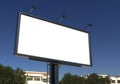 Billboard blank white for outdoor advertising poster or blank billboard advertisement mock up template .