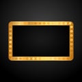 Billboard Casino Retro Vintage Style Golden Dotted Blank Frame On Black Background