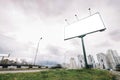 Billboard city entrance cloudy day. High quality and resolution beautiful photo concept