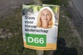 Billboard D66 Elections At Duivendrecht The Netherlands 3-3-2021 Royalty Free Stock Photo