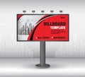 Billboard design vector, banner template, advertisement, Realistic construction for outdoor advertising on city background