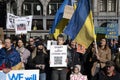 Billboard Donate At The Protest Against The War In Ukraine At Amsterdam The Netherlands 27-2-2022