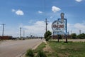 The billboard for the Eastridge bowling lanes, along the historic route 66, in Amarillo, Texas Royalty Free Stock Photo