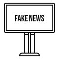 Billboard fake news icon, outline style Royalty Free Stock Photo