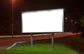 Billboard on highway by night Royalty Free Stock Photo