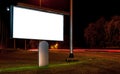 Billboard on highway by night Royalty Free Stock Photo