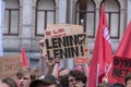 Billboard Lening Lenin Student Demonstration At Amsterdam The Netherlands 11-6-2022 Royalty Free Stock Photo