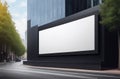 billboard in the middle of a city,Free billboard mockup Royalty Free Stock Photo
