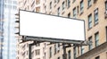 Billboard mockup, blank large outdoor poster advertise panel, office building background