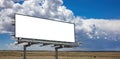 Billboard mockup, blank large outdoor poster advertise panel, sky background