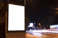 Billboard outdoor, advertising mockup, empty frame copy space for logo and text. Modern flat style signboard. Outdoor street Royalty Free Stock Photo