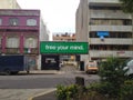 `Free your mind` billboard on the street