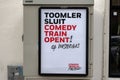 Billboard Toomler Closes Comedy Train Opens At Amsterdam The Netherlands 21-9-2925 Royalty Free Stock Photo