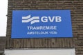 Billboard Tram Garage At Amsterdam The Netherlands 2019 Royalty Free Stock Photo