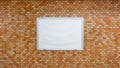 Brick Wall Mural Blank Isolated Billboard White Clipping Poster Royalty Free Stock Photo