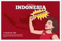 Vector stock of Independence Day of Indonesia.