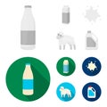 Billet pack, sheep.blue, canister.Moloko set collection icons in monochrome,flat style vector symbol stock illustration