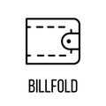 Billfold icon or logo in modern line style