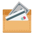 Billfold wallet, card holder Color Isolated Vector icon which can be easily modified