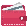 Billfold wallet, card holder Color Isolated Vector icon which can be easily modified