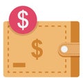 Billfold wallet, card holder Color Isolated Vector icon which can be easily modified