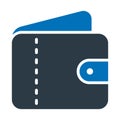 Billfold wallet, cash wallet Vector icon which can easily modify