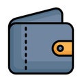 Billfold wallet, cash wallet Vector icon which can easily modify