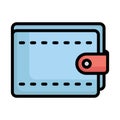 Billfold wallet, cash wallet Vector icon which can easily modify