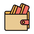 Billfold wallet Isolated Vector icon which can easily modify or edit Royalty Free Stock Photo