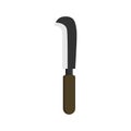 billhook flat design vector illustration isolated color vector on white background. This cutting tool is used to slice string, cut