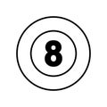 Billiard ball eight isolated icon Royalty Free Stock Photo