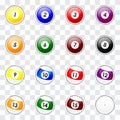 Billiard ball icon set pack