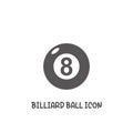 Billiard ball icon simple flat style vector illustration Royalty Free Stock Photo