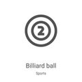 billiard ball icon vector from sports collection. Thin line billiard ball outline icon vector illustration. Linear symbol for use Royalty Free Stock Photo