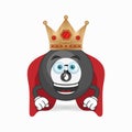 The Billiard ball mascot character becomes a king. vector illustration