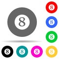 billiard ball multi color style icon. Simple thin line, outline vector of web icons for ui and ux, website or mobile application Royalty Free Stock Photo