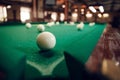 Billiard ball near pocket Royalty Free Stock Photo