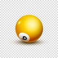 Billiard ball number isolated. Round billiard ball pool game leisure Royalty Free Stock Photo