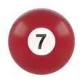 Billiard ball number seven brown color isolated on white background Royalty Free Stock Photo