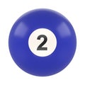Billiard ball number two blue color isolated on white background Royalty Free Stock Photo