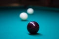 Billiard-ball: reflections from lamps Royalty Free Stock Photo