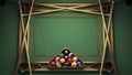 Billiard Balls Arranged in a Triangle on a Pool Table Royalty Free Stock Photo