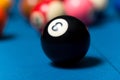 Billiard Balls On Blue Table Royalty Free Stock Photo