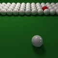 Billiard balls composition in white and red