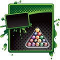 Billiard balls in green and black halftone ad Royalty Free Stock Photo