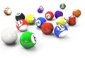 Billiard balls out of American billiards